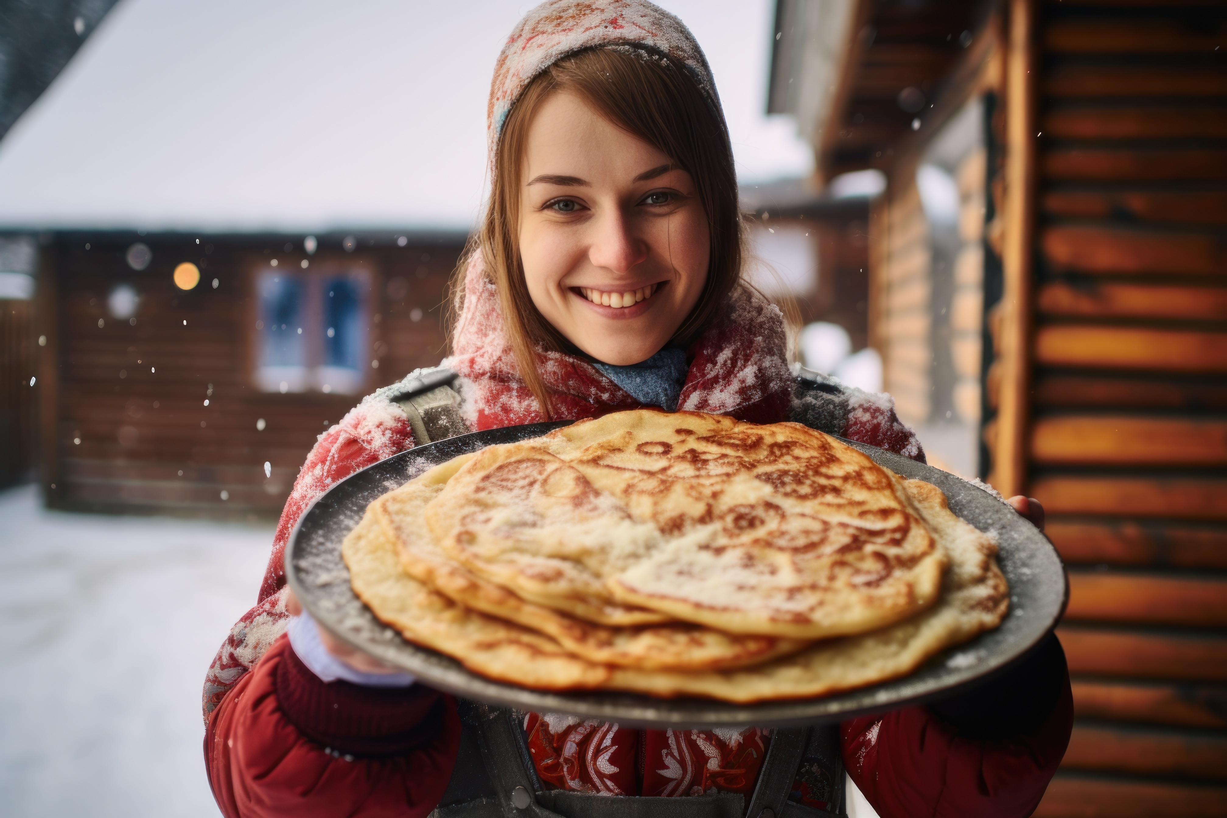 woman-holding-plate-pancakes-snow.jpg