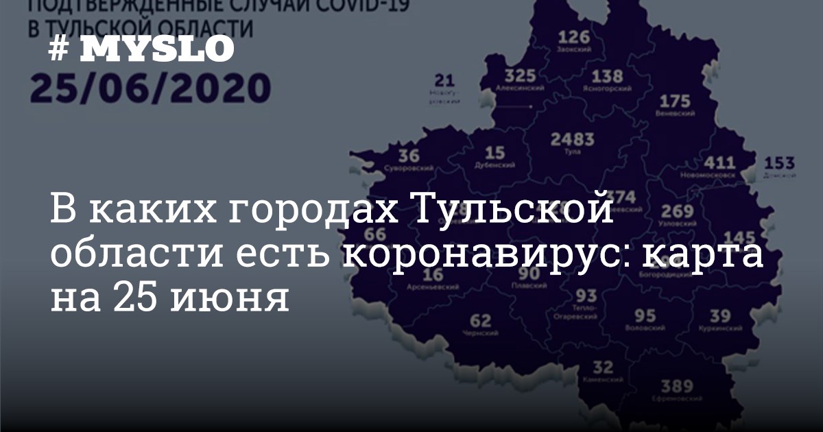 Золотой город тульская область на карте. Карта ра построения коронавируса в Тульской обл.