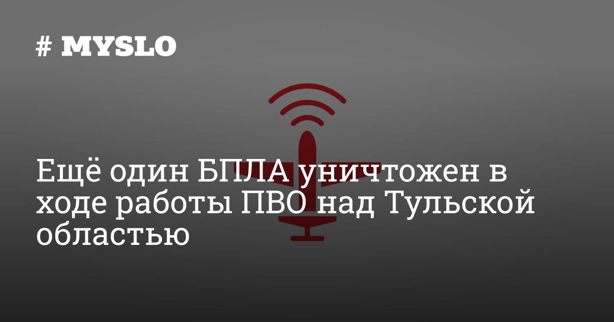 Ещё один БПЛА уничтожен в ходе работы ПВО над Тульской областью