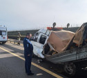 На трассе М-4 грузовик врезался в «Газель» с дорожными рабочими