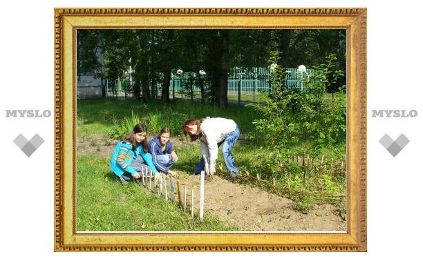 Школьники выращивают для своих обедов картошку и яблоки