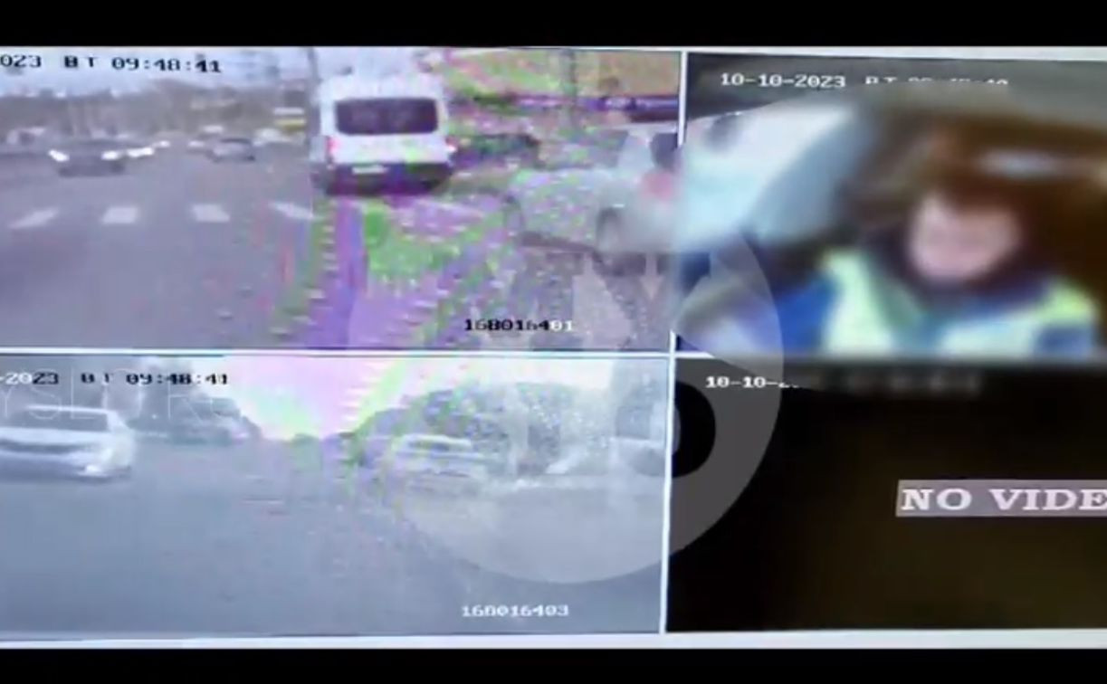 Момент аварии с экипажем ДПС на ул. Металлургов в Туле попал на видео