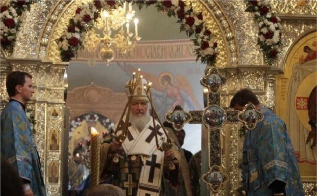 Патриарх Кирилл провёл божественную литургию в храме Преподобного Сергия Радонежского