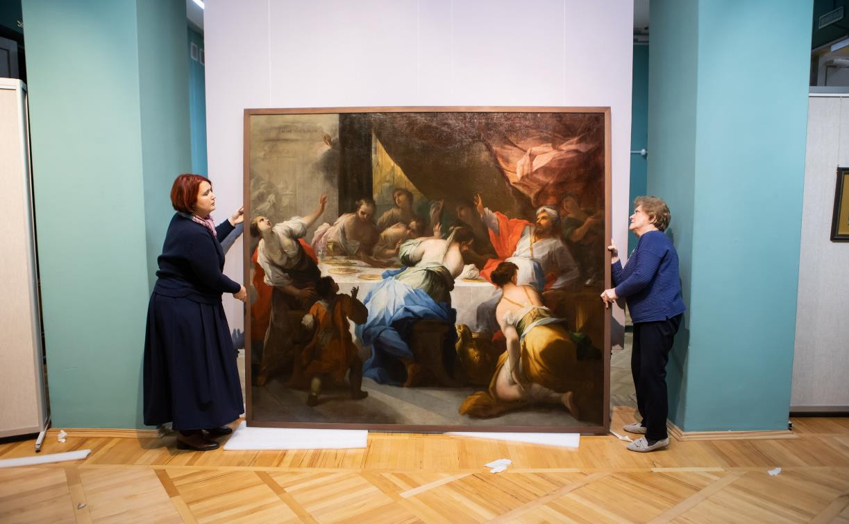 В Тульский музей изобразительных искусств после 15 лет реставрации вернулась картина «Пир Валтасара»