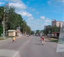 В Туле женщина и двое детей выбежали под колеса авто: видео