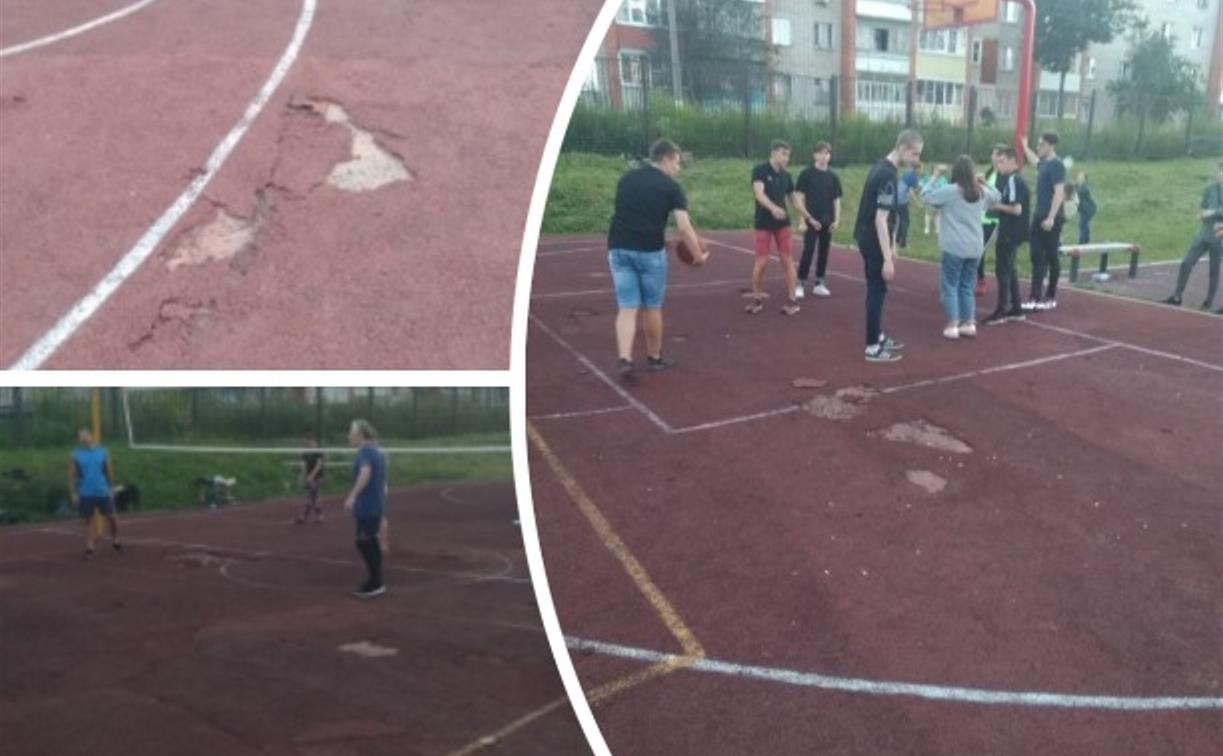 Косогорцы просят отремонтировать спортплощадку на местном стадионе