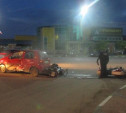 В Туле водитель Daewoo Matiz столкнулся с двумя мотоциклами 