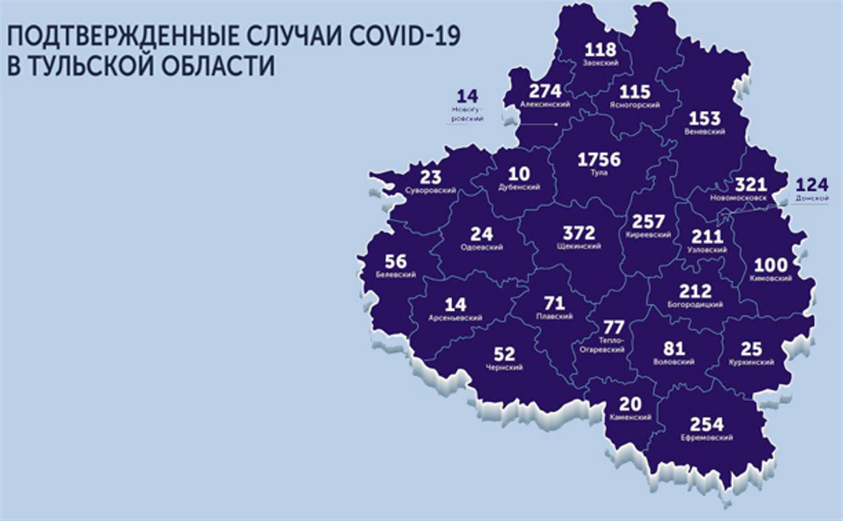 В каких городах Тулы и области есть COVID-19: карта на 8 июня