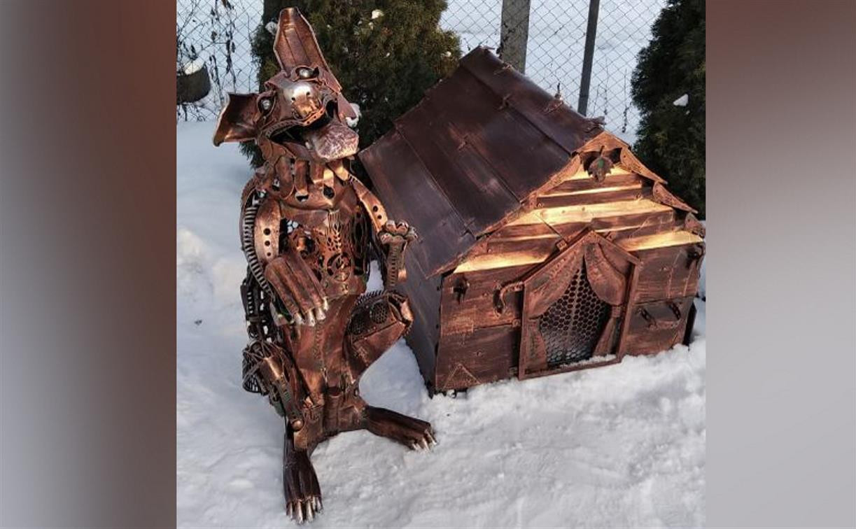 Тульский умелец из груды металла создал 60-килограммовую собаку-железяку 