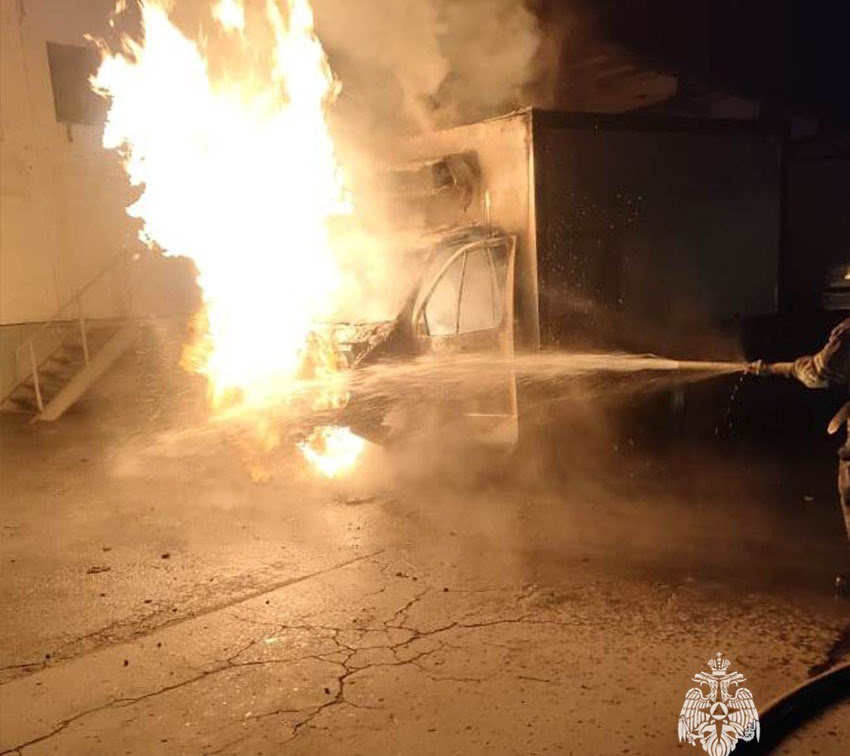 В Туле на Одоевском шоссе сгорела ГАЗель 