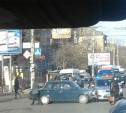 На проспекте Ленина столкнулись автомобиль ДПС и ВАЗ-2107