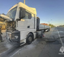 Под Тулой на трассе М-2 «Крым» загорелся грузовик