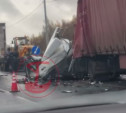 Кабина всмятку: водитель грузовика погиб в жестком ДТП в Веневском районе 
