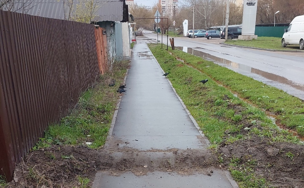 Непознанное: в Заречье жители собрали на тротуаре «лежачего полицейского» из земли
