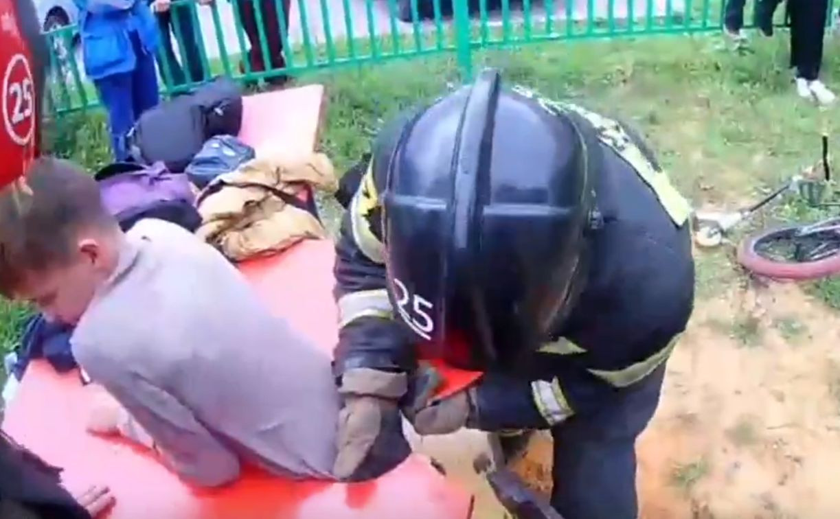В Новомосковске на детской площадке застрял ребенок: видео