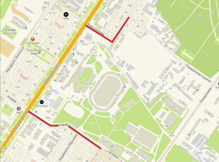 Из-за футбола на улицах Жаворонкова и Агеева ограничат движение транспорта