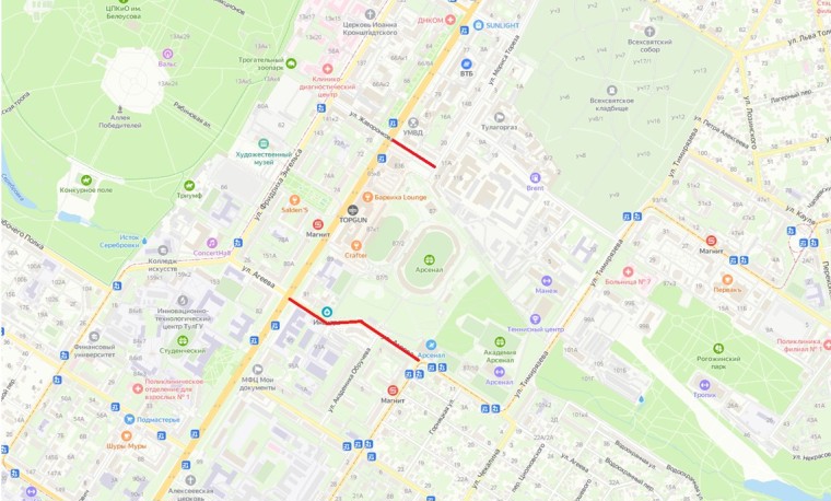 В Туле 16 августа ограничат движение на улицах Жаворонкова и Агеева 