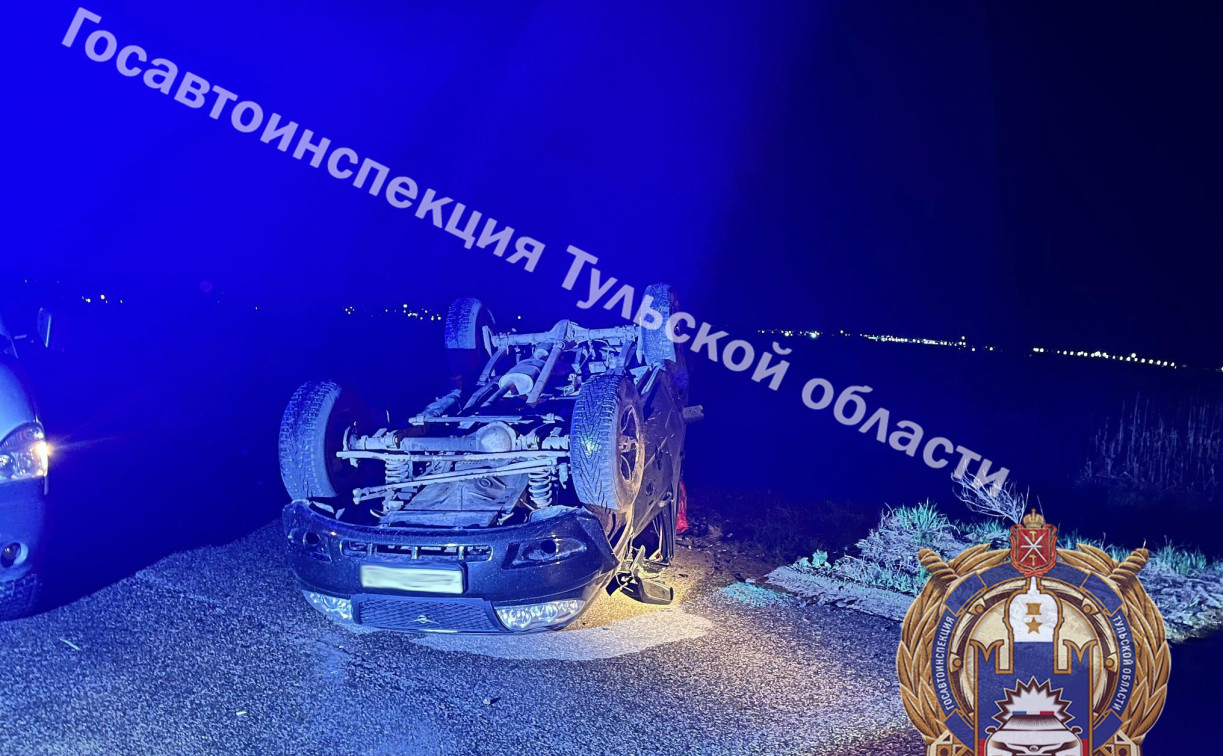 В Киреевском районе УАЗ улетел в кювет и перевернулся 