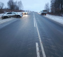 В Белевском районе водитель не удержал иномарку на трассе: двое пострадали