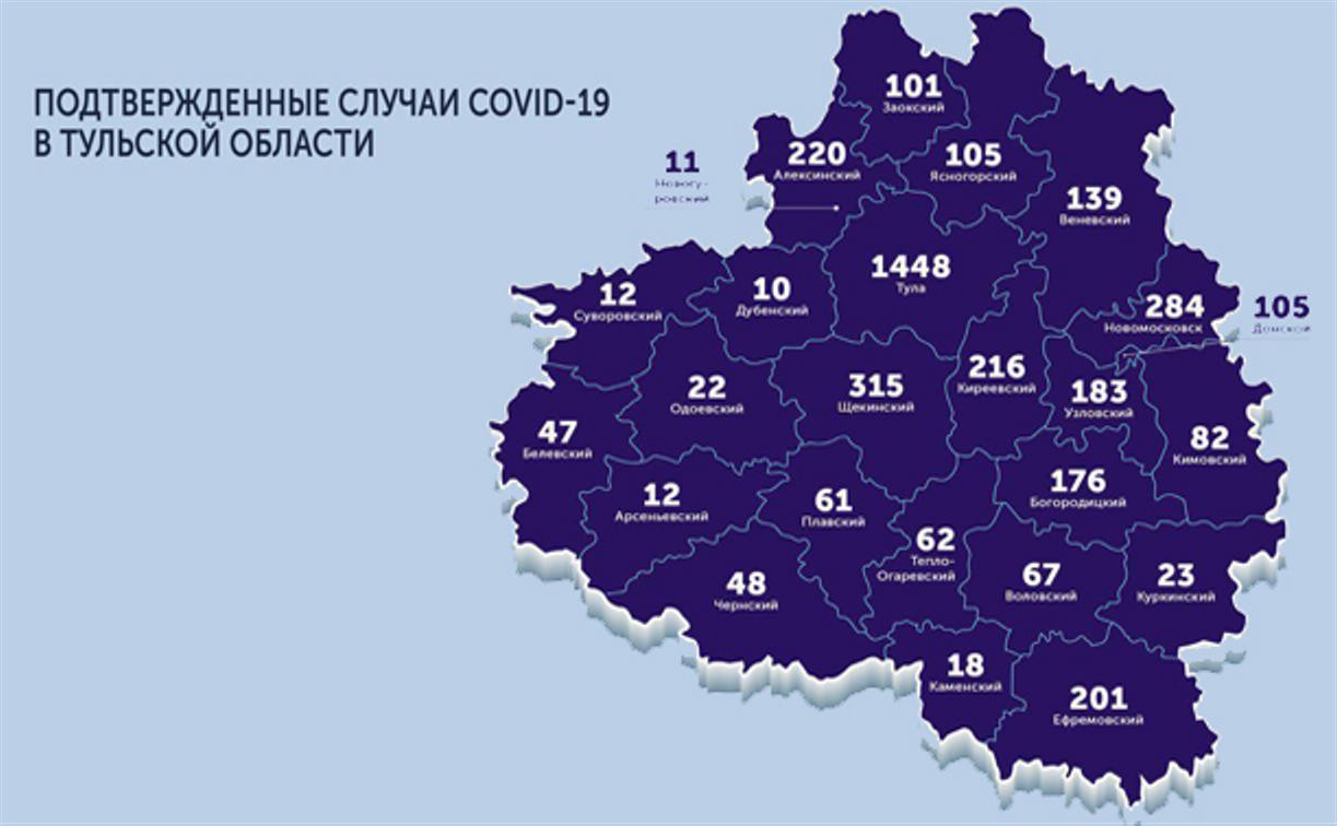 В каких городах Тульской области есть коронавирус: карта на 1 июня