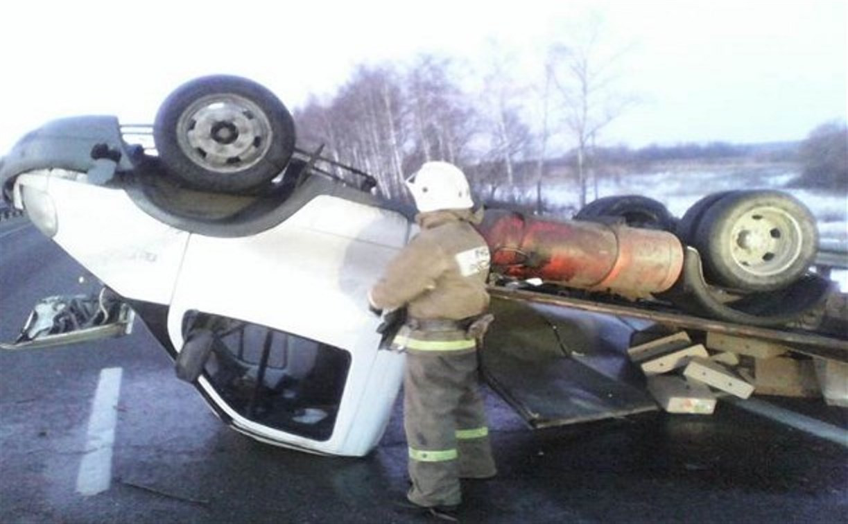 В Венёвском районе водитель «Газели» заснул за рулём и перевернулся