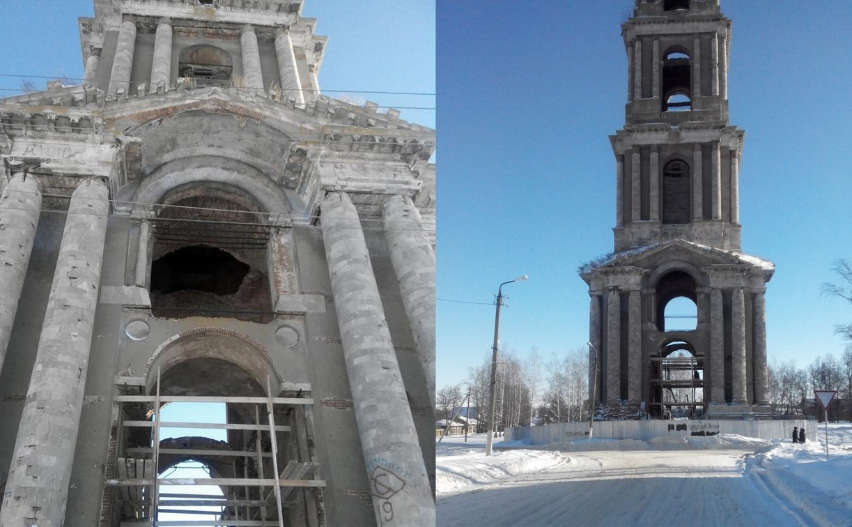 В Веневе реставрируют старинную колокольню