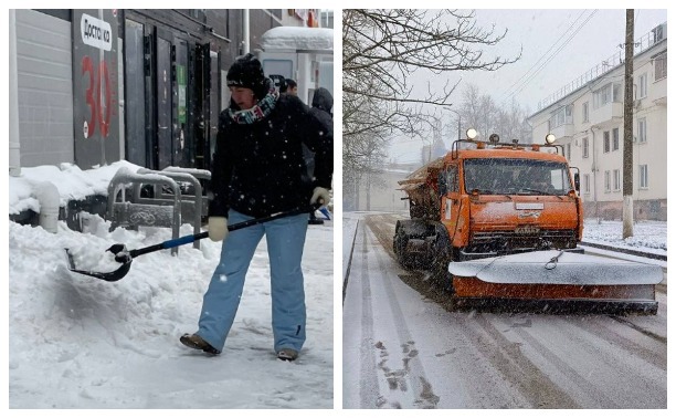 «Снежный субботник»: туляки и коммунальщики вышли расчищать улицы и дворы