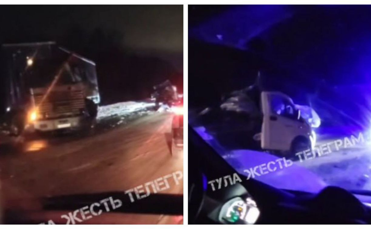 В Тульской области на трассе М-2 «Крым» грузовик протаранил фуру