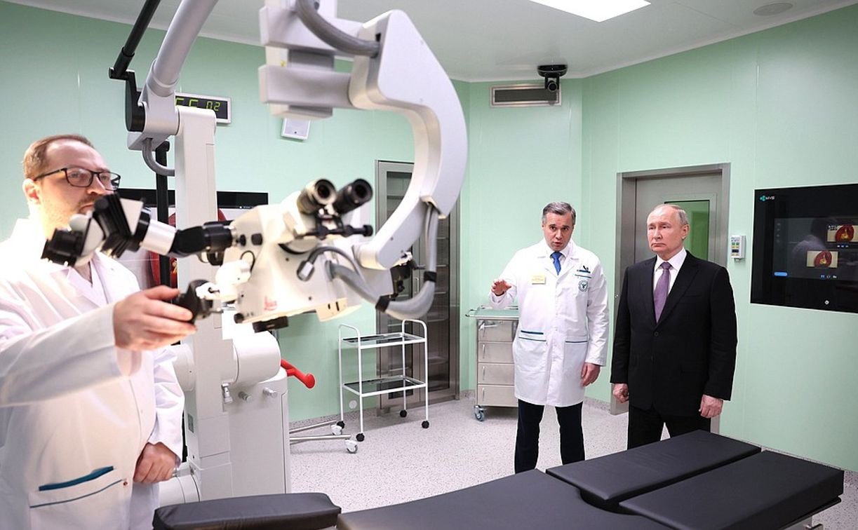 Путин в тульском онкоцентре: «Такое современное оборудование!»