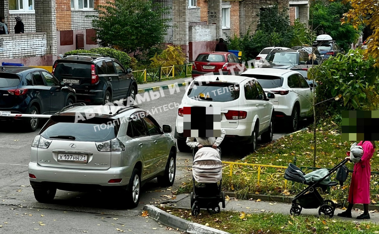 В Туле мамочкам с колясками пришлось лезь в грязь из-за припаркованного Lexus