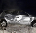На автодороге «Железня – Алексин» бесправный водитель на Hyundai улетел в кювет 