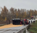 Под Тулой погиб водитель опрокинувшегося грузовика с песком