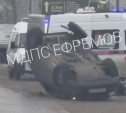 В Ефремове легковушка опрокинулась на крышу