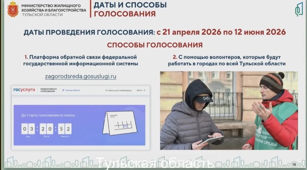 В Тульской области стартовало рейтинговое голосование за проекты благоустройства
