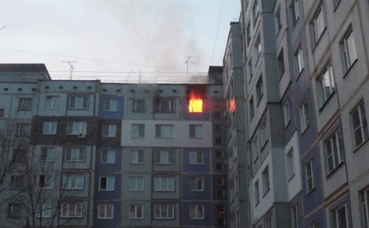 Тульские пожарные спасли из горящей квартиры двух человек 