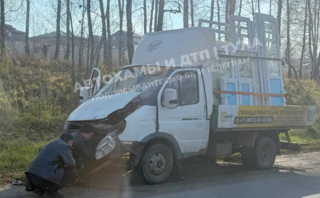 На Веневском шоссе «Газель» влетела в столб