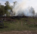 Очевидцы: В Узловском районе загорелось кладбище