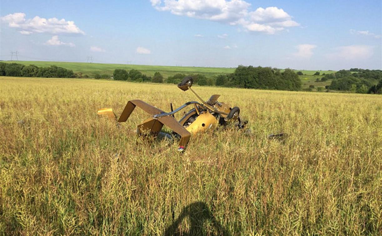 В Тульской области в поле упал самолет. Пилот погиб