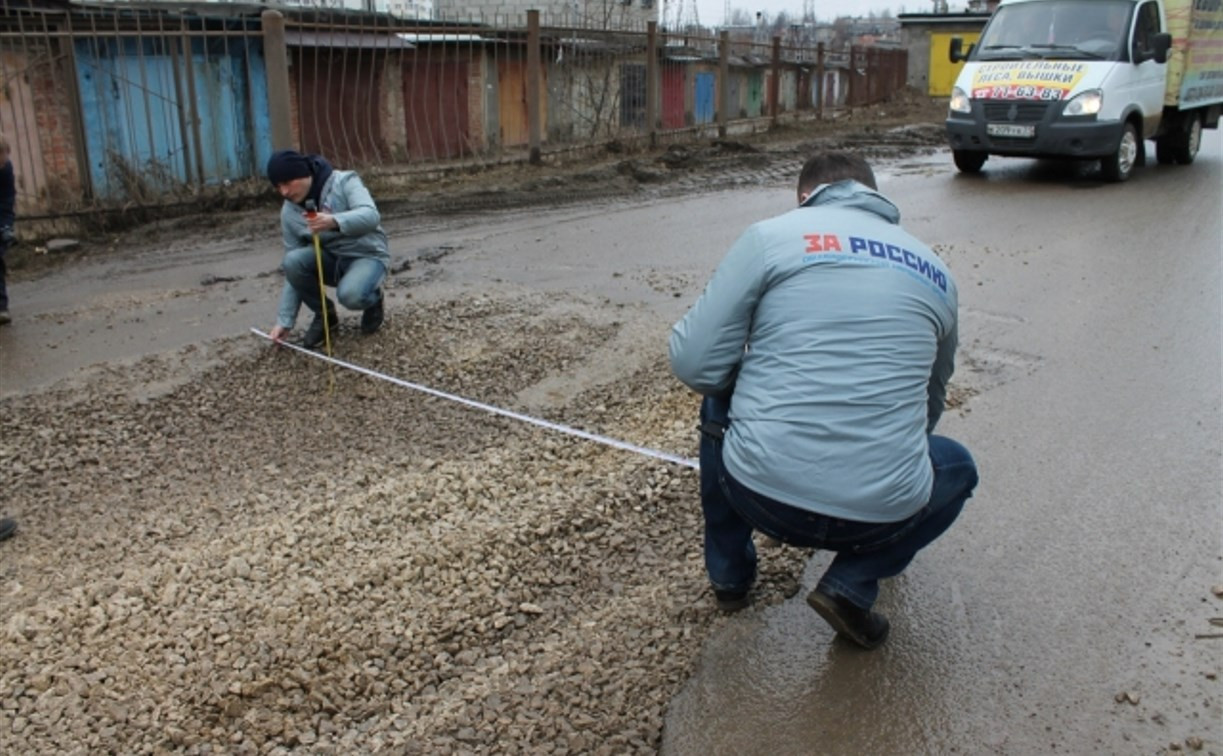 На улице Бондаренко в Туле общественники нашли «рекордную» яму