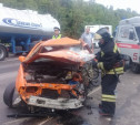 На трассе «Крым» в Щекинском районе столкнулись грузовик и две легковушки