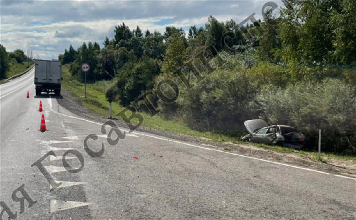 В Тульской области при столкновении грузовика и легковушки пострадали два человека