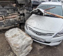 Авария с перевертышем на Новомосковском шоссе попала на видео