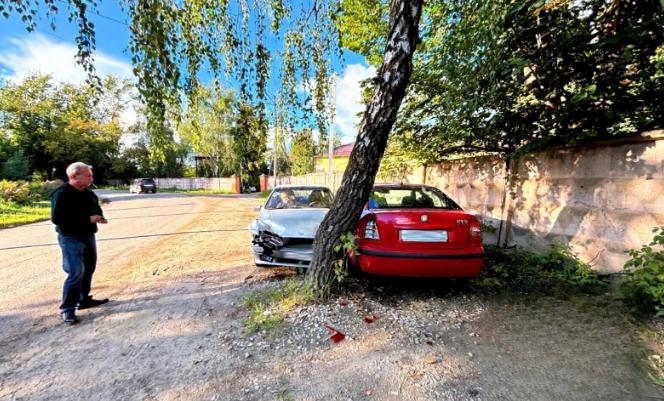 В Алексине пьяный мужчина на «пятнашке» улетел в стоящую Škoda, а потом в дерево 