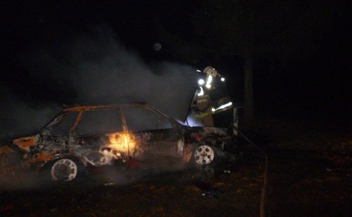 В Тульской области опять сгорел автомобиль
