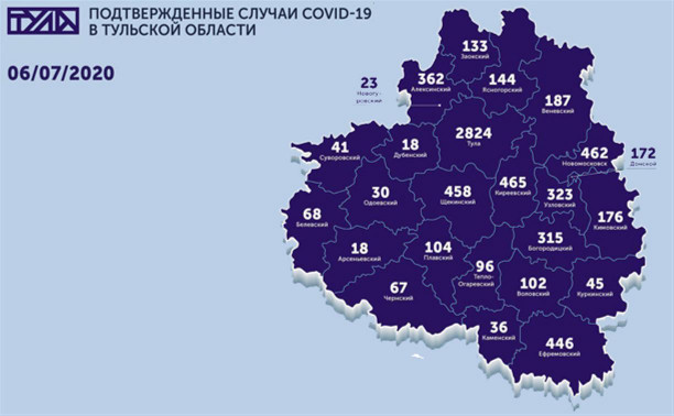 В каких городах Тульской области есть коронавирус: карта на 6 июля