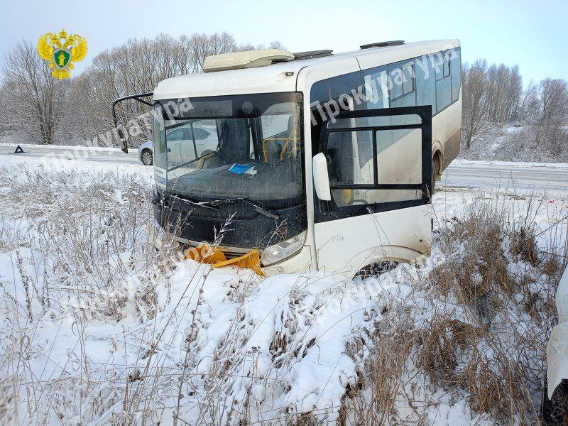 Еще один автобус улетел в кювет. Теперь в Ясногорском районе