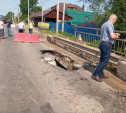Обрушение моста в Хрущево: фото с места происшествия
