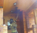В Заокске баню тушили два пожарных расчёта