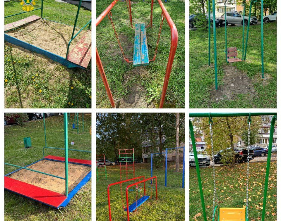 Песочница заросла травой: в Туле нашли небезопасную детскую площадку