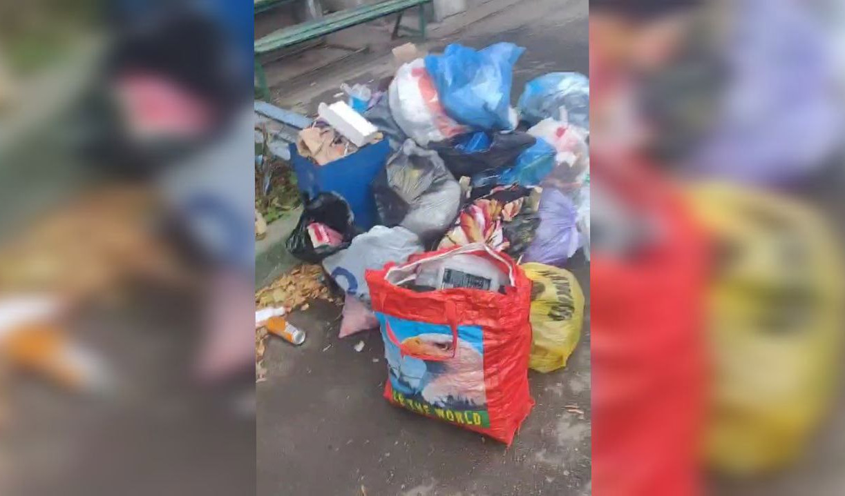 Жители дома на Косой Горе выносят мусор на место ликвидированной помойки, а администрация возвращает его к подъездам